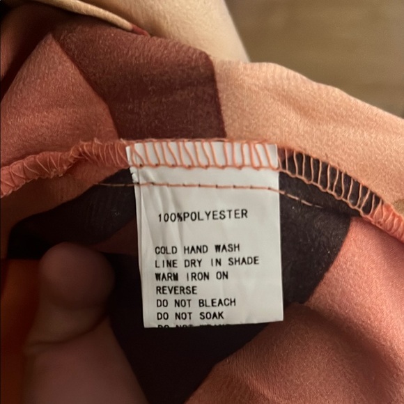 Beginning Boutique Orange and Brown Abstract Print Long Sleeve Midi Dress - Picture 4 of 4